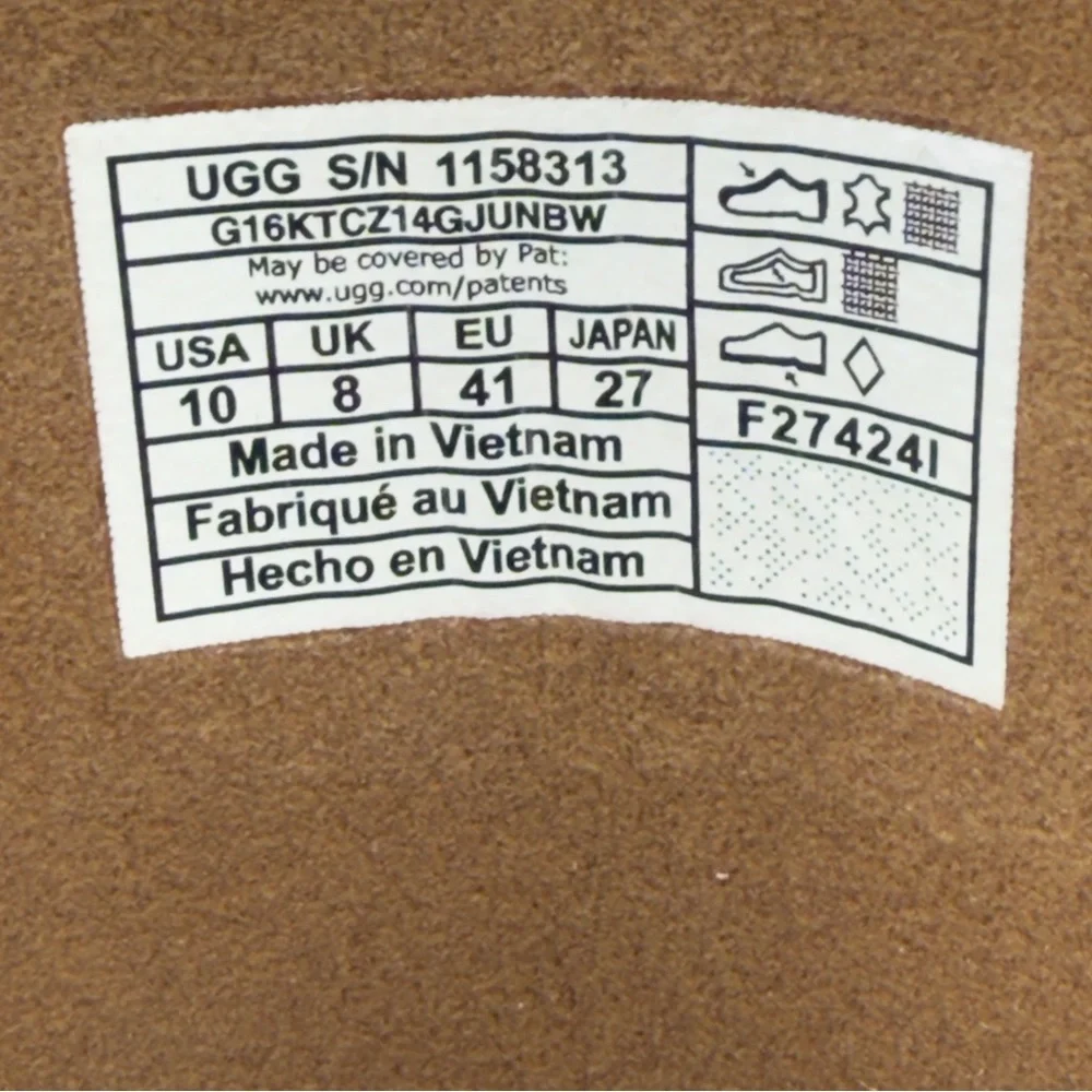 UGG New Heights Platform Boots Chestnut Suede Womens Sz 10 NWOB